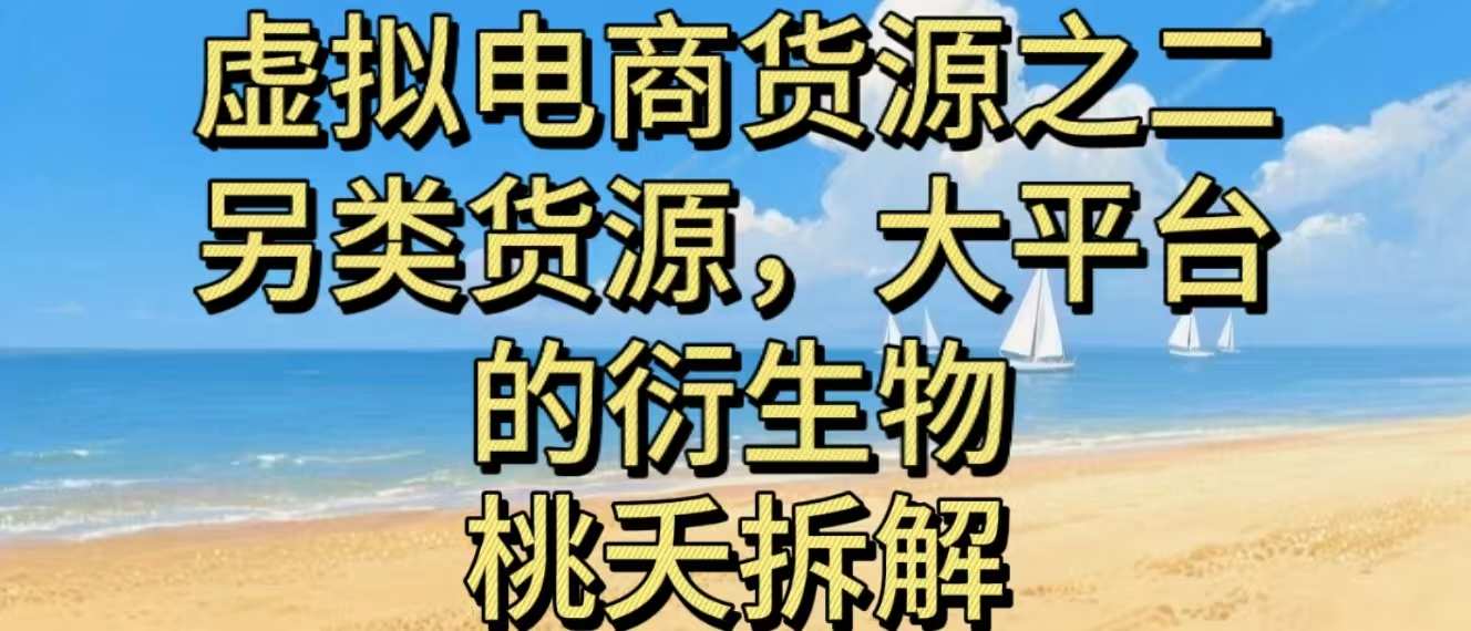 虚拟电商之二—另类的货源，大平台的衍生物-DE云网创