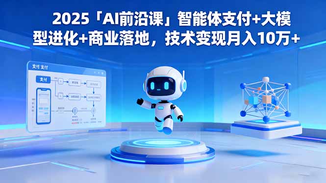 2025「AI前沿课」智能体支付+大模型进化+商业落地，技术变现月入10万+-DE云网创