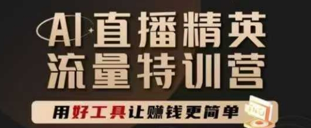 AI直播精英官方特训营，直播底层逻辑和ai实操技巧，用好工具让挣米更简单-DE云网创