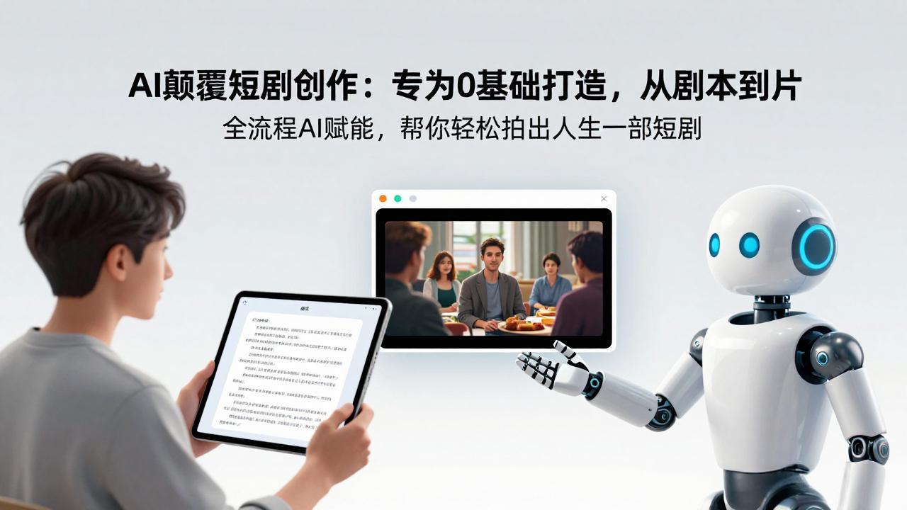 AI颠覆短剧创作:专为0基础打造,从剧本到成片全流程AI赋能,帮你轻松拍出人生第一部短剧-DE云网创
