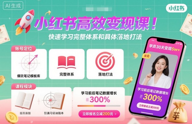 小红书高效变现课,快速学习小红书完整体系和具体落地打法插图 小红书高效变现课,快速学习小红书完整体系和具体落地打法