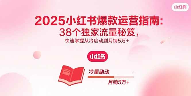 (15946期)2025小红书爆款运营指南:38个独家流量秘笈,快速掌握从冷启动到月销5万+-DE云网创