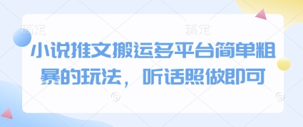 小说推文搬运多平台简单粗暴的玩法，听话照做即可-DE云网创