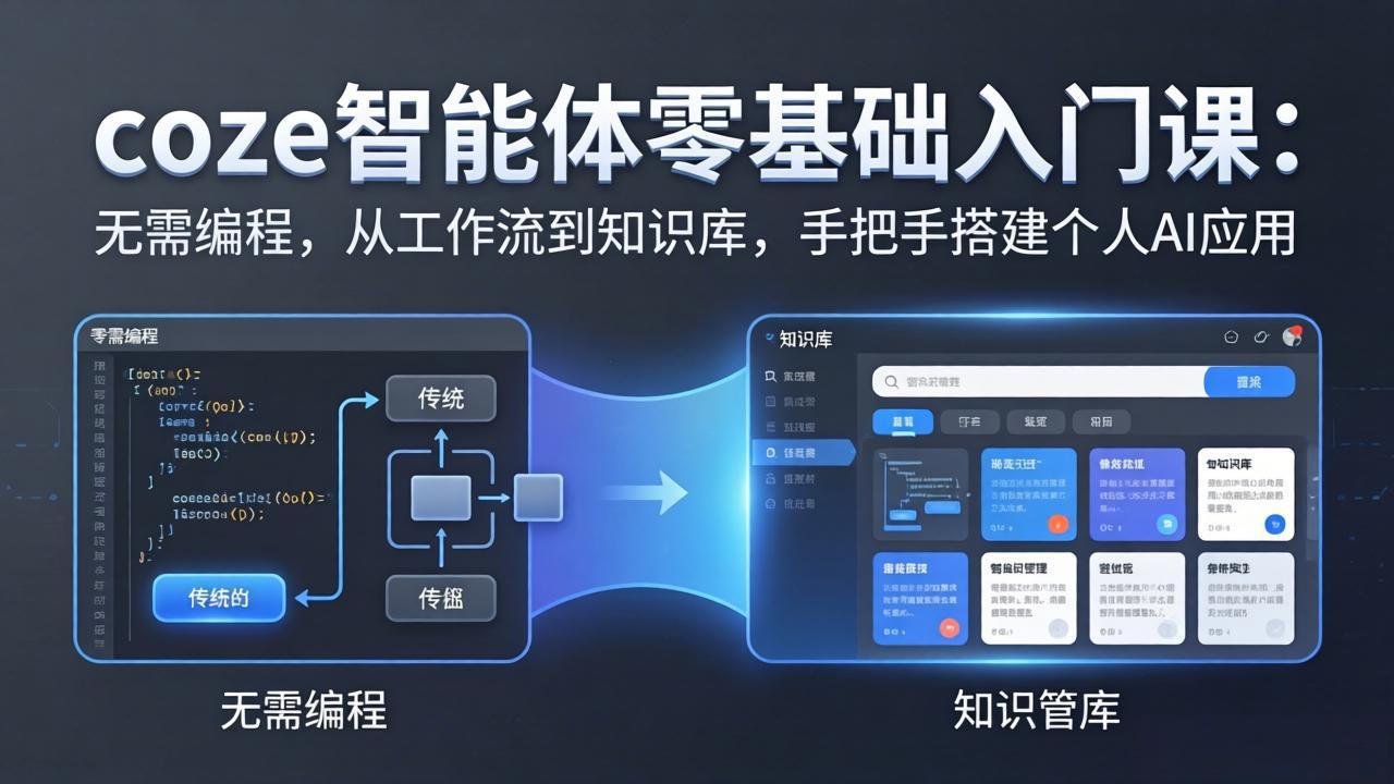 coze智能体零基础入门课：无需编程，从工作流到知识库，手把手搭建个人AI应用-DE云网创