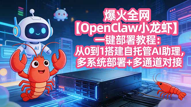 爆火全网【OpenClaw 小龙虾】一键部署教程:从0到1搭建自托管AI助理,多系统部署+多通道对接插图 爆火全网【OpenClaw 小龙虾】一键部署教程:从0到1搭建自托管AI助理,多系统部署+多通道对接插图