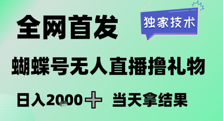 2026最新蝴蝶号无人直播掘金，独家技术，全网首发小白做了一个月收益3W，长期稳定可做【揭秘】-DE云网创