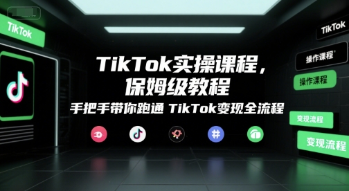 TikTok实操课程，保姆级教程，手把手带你跑通TikTok变现全流程-DE云网创