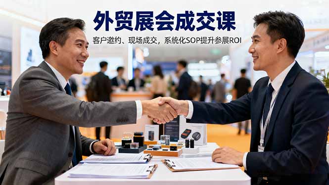 外贸展会成交课，含目标制定、客户邀约、现场成交，系统化SOP提升参展ROI-DE云网创