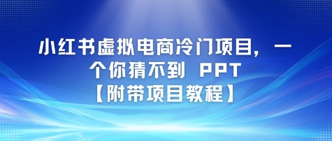 小红书虚拟电商冷门项目，一个你猜不到 PPT【附带项目教程】-DE云网创