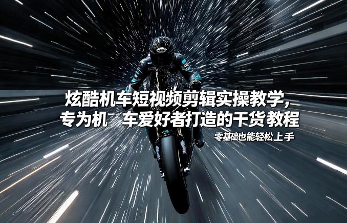 炫酷机车短视频剪辑实操教学，专为机车爱好者打造的干货教程，零基础也能轻松上手-DE云网创