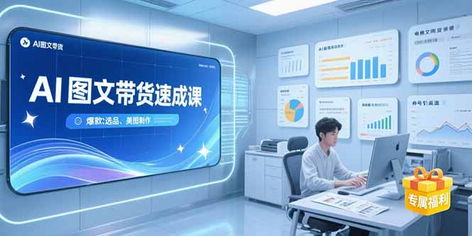（15416期）AI图文带货速成课，养号引流秘籍，爆款选品策略，美图制作全流程-DE云网创