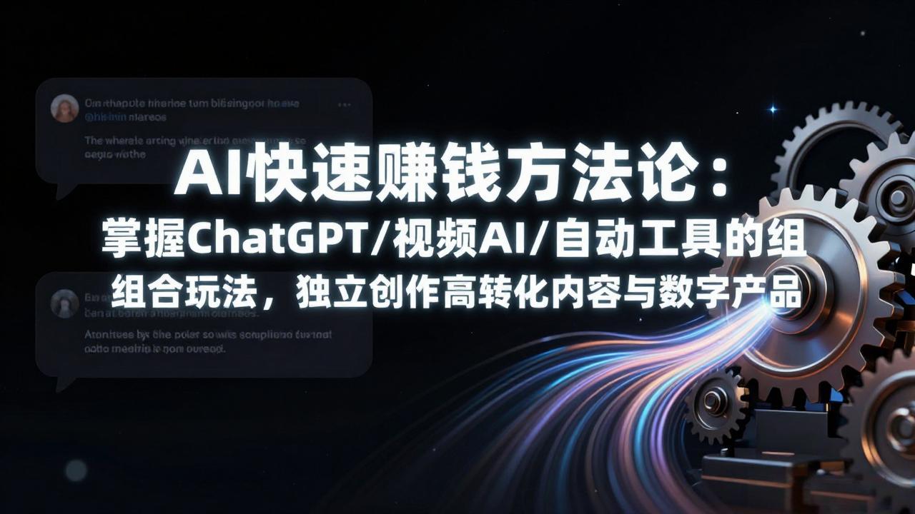 AI快速赚钱方法论：掌握ChatGPT/视频AI/自动化工具的组合玩法，独立创作高转化内容与数字产品-DE云网创