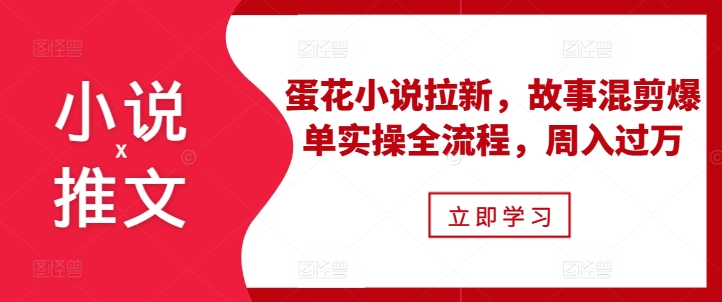 小说推文之蛋花小说拉新，故事混剪爆单实操全流程，周入过万-DE云网创
