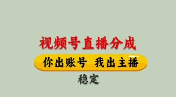 视频号直播分成，全程托管招募，单月轻松变现8k【揭秘】-DE云网创