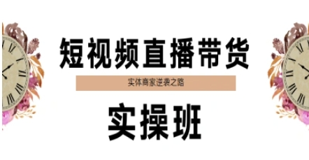 短视频直播带货实操班，实体商家逆袭之路-DE云网创