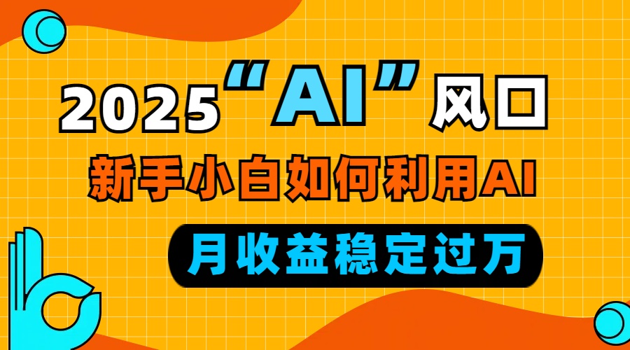 （13821期）2025“ AI ”风口，新手小白如何利用ai，每月收益稳定过万-DE云网创