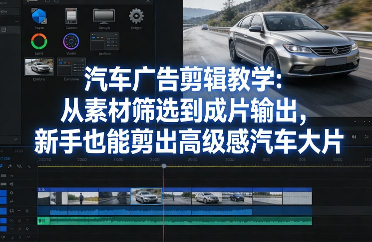 汽车广告剪辑教学:从素材筛选到成片输出,新手也能剪出高级感汽车大片插图 汽车广告剪辑教学:从素材筛选到成片输出,新手也能剪出高级感汽车大片